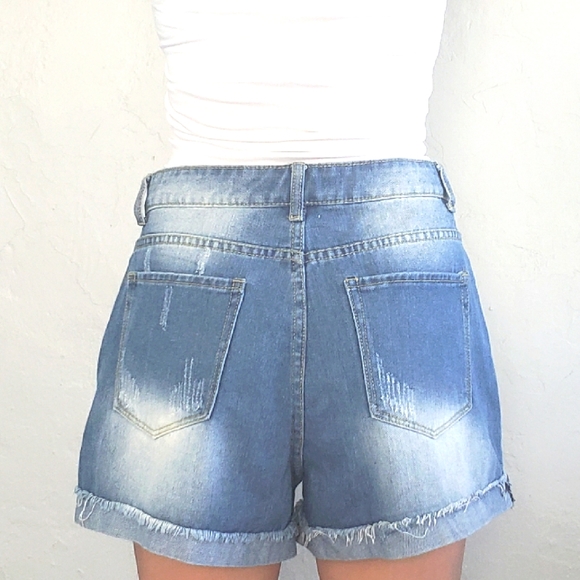 Sexy MISSLOOK Jean Shorts Size L - Picture 4 of 7